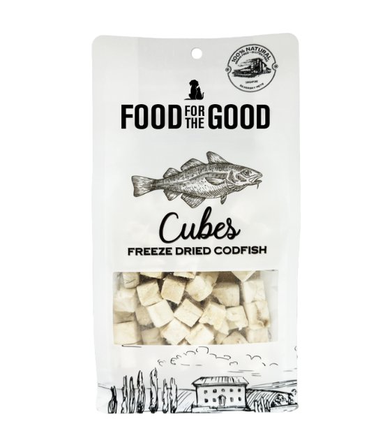 Food For The Good Freeze Dried Codfish Cubes Cat Dog Treats