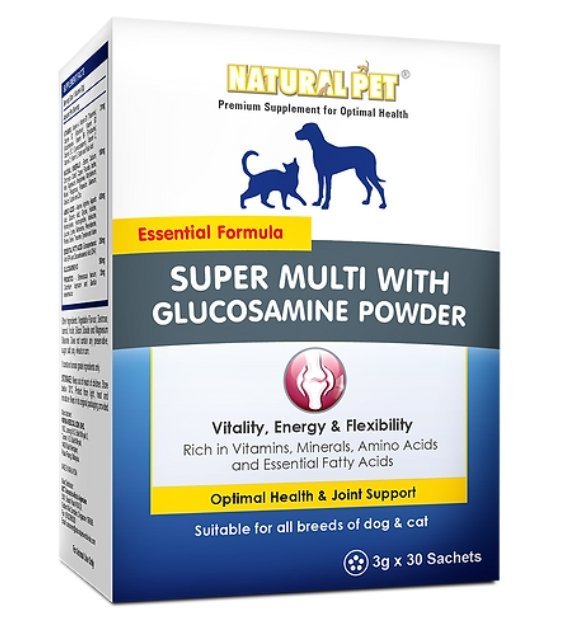 GIFT WITH PURCHASE >$120: NATURAL PET Super Multi with Glucosamine Powder Supplement For Dogs & Cat (1 x Sachet)
