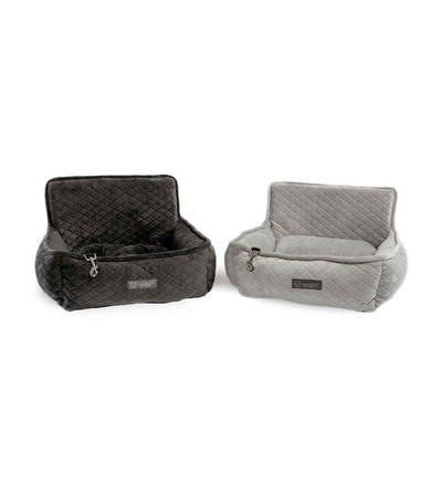 Nandog Pet Gear Quilted Micro Plush Dark Grey Car Seat Bed - Good Dog People™