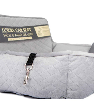 Nandog Pet Gear Quilted Micro Plush Light Grey Car Seat Bed - Good Dog People™