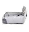 Nandog Pet Gear Quilted Micro Plush Light Grey Car Seat Bed - Good Dog People™