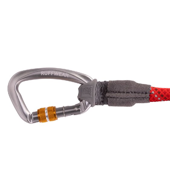 Ruffwear Knot a Long Reflective Rope Dog Leash with Locking Carabiner Red Sumac Good Dog People