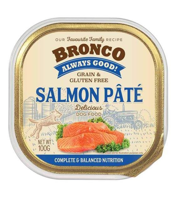 Bronco Salmon Pâté Tray Wet Dog Food