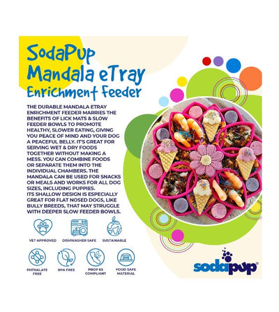 SodaPup Enrichment Feeding Tray For Dogs (Pink Mandala) - Good Dog People™