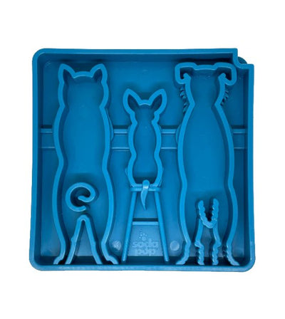 SodaPup Enrichment Feeding Tray For Dogs (Square / Blue Waiting Dogs) - Good Dog People™