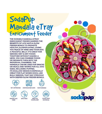 SodaPup Enrichment Feeding Tray For Dogs (Yellow Mandala) - Good Dog People™