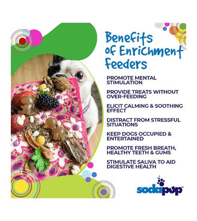 SodaPup Enrichment Lick Mat For Dogs (Square / Pink Flower) - Good Dog People™