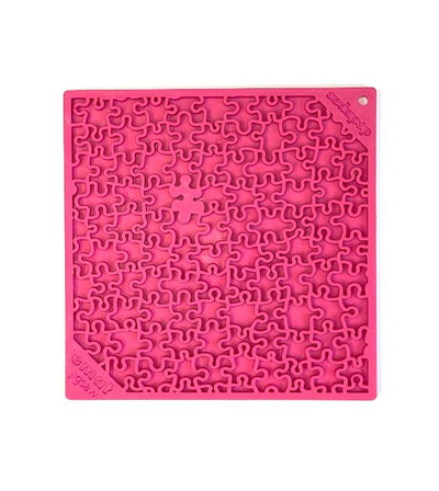 SodaPup Enrichment Lick Mat For Dogs (Square / Pink Jigsaw) - Good Dog People™