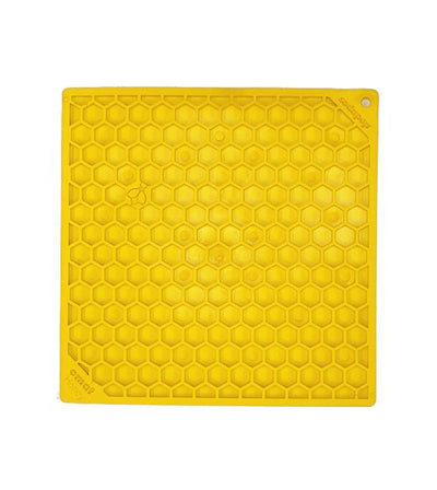 SodaPup Enrichment Lick Mat For Dogs (Square / Yellow Honeycomb) - Good Dog People™