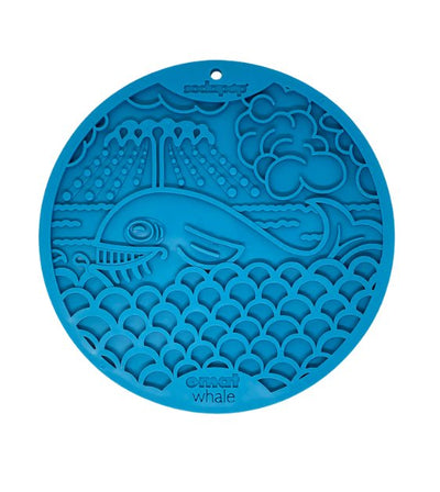 SodaPup Enrichment Lick Mat With Suction Cups For Dogs (Round / Blue Whale) - Good Dog People™