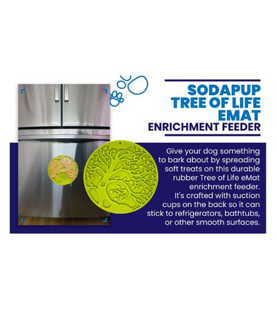 SodaPup Enrichment Lick Mat With Suction Cups For Dogs (Round / Green Tree Of Life) - Good Dog People™