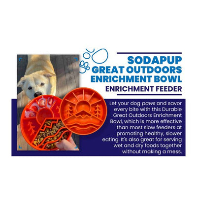 SodaPup Enrichment Slow Feeder Bowl For Dogs (Round / Green Great Outdoors) - Good Dog People™