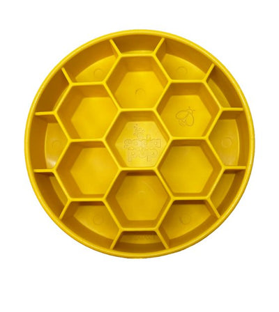 SodaPup Enrichment Slow Feeder Bowl For Dogs (Round / Yellow Honeycomb) - Good Dog People™