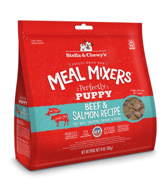 Stella Chewy s Freeze Dried Meal Mixers Perfectly Puppy Beef Salmon for Puppies Good Dog People