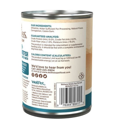 Wellness 95% Grain Free Whitefish Mixer & Topper Canned Dog Food - Good Dog People™