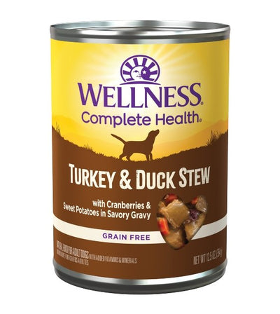 Wellness Complete Health Grain-Free Turkey & Duck Stew with Cranberries & Sweet Potatoes in Savory Gravy Canned Dog Food