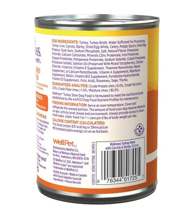 Wellness Complete Health Turkey Stew with Carrots & Barley in Savory Gravy Canned Dog Food