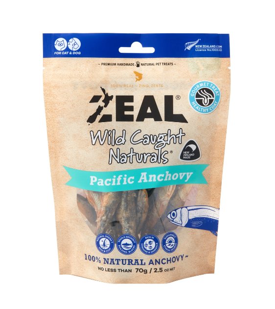 Zeal Wild Caught Naturals Freeze Dried Cat and Dog Treats (Pacific Anchovy)