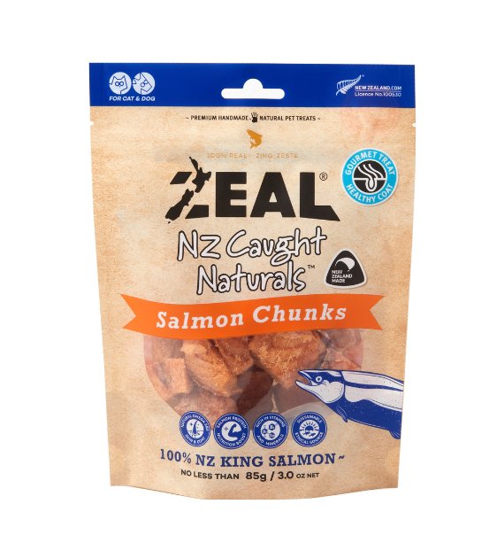 Zeal Wild Caught Naturals Freeze Dried Cat and Dog Treats (Salmon Chunks)
