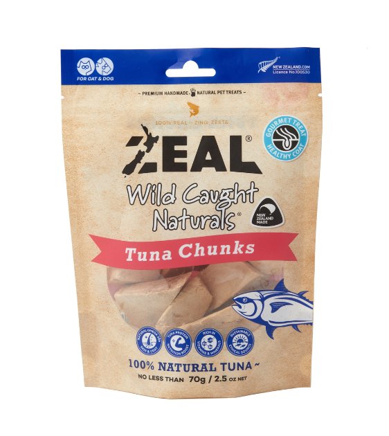 Zeal Wild Caught Naturals Freeze Dried Cat and Dog Treats (Tuna Chunks)