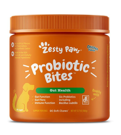 Zesty Paws Probiotic Bites Gut Health Supplements for Dogs (Chicken Flavour) - Good Dog People™