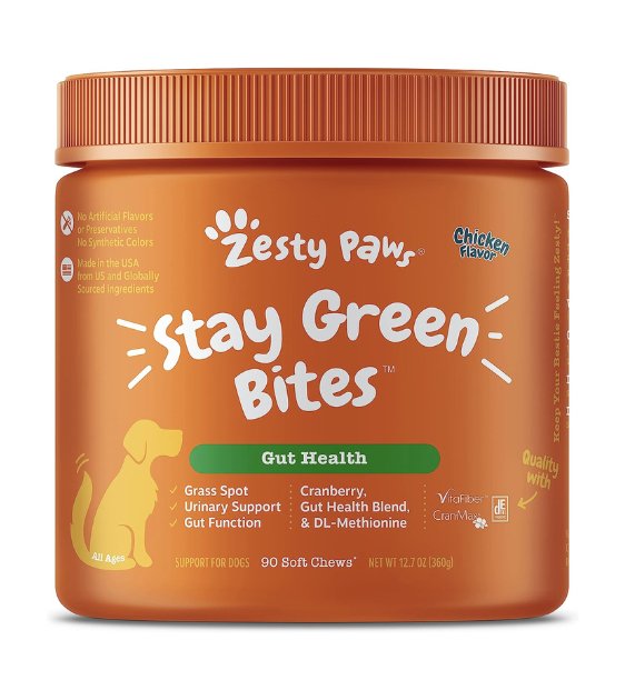 Zesty Paws Stay Green Bites Gut Health Supplements for Dogs